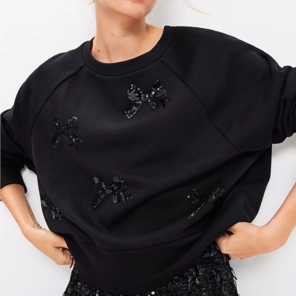 Loft Sequin Bow Sweatshirt - Picture 3 of 3